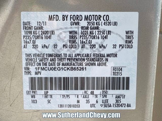 2012 Ford Escape Limited