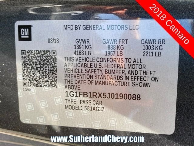 2018 Chevrolet Camaro 1LT