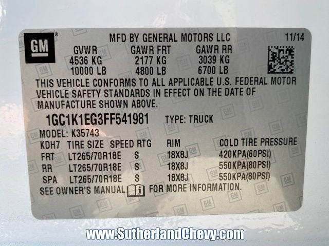 2015 Chevrolet Silverado 3500 HD High Country