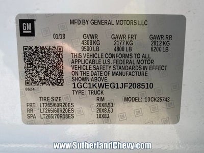 2018 Chevrolet Silverado 2500 HD LTZ