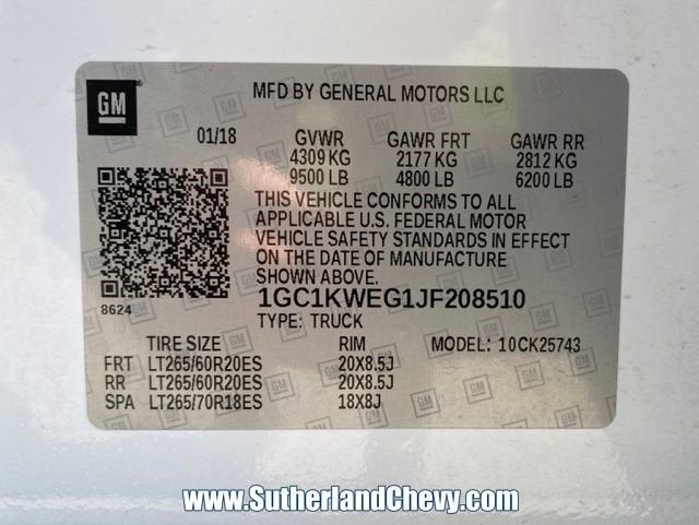 2018 Chevrolet Silverado 2500 HD LTZ