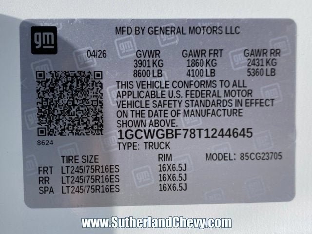 2026 Chevrolet Express Cargo WT