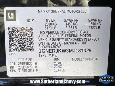 2021 Chevrolet Traverse RS