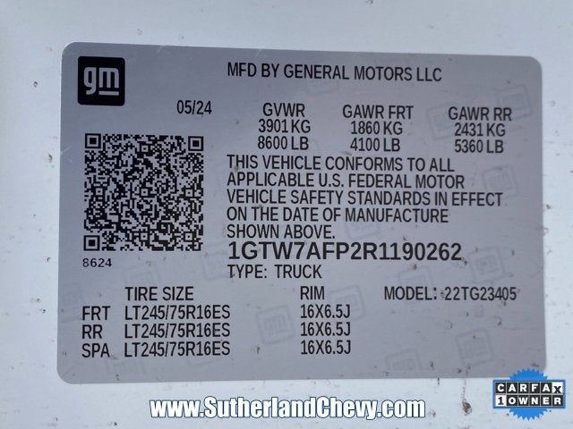 2024 GMC Savana Cargo 2500 Work Van