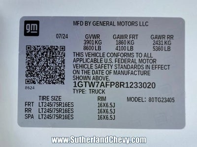 2024 GMC Savana Cargo 2500 Work Van