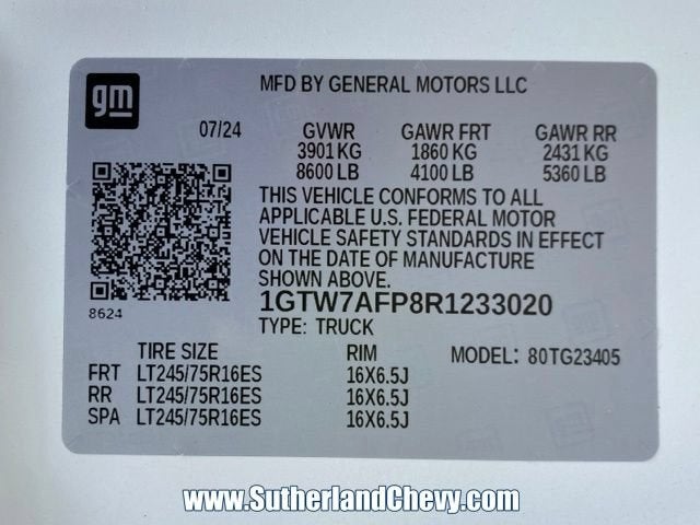 2024 GMC Savana Cargo 2500 Work Van