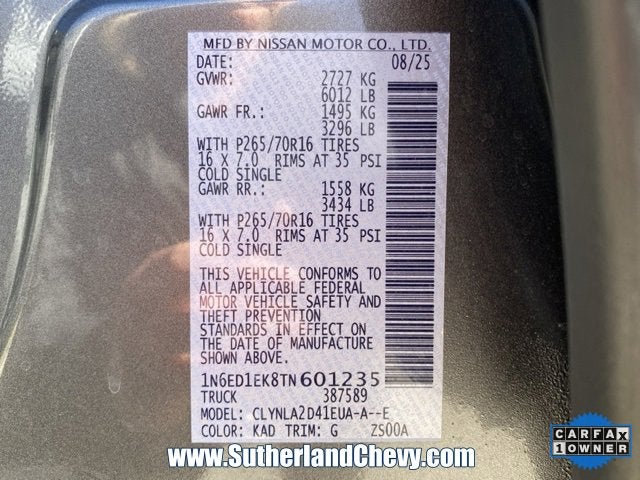 2026 Nissan Frontier S