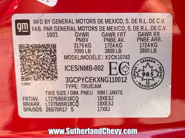 2022 Chevrolet Silverado 1500 LTD Custom Trail Boss