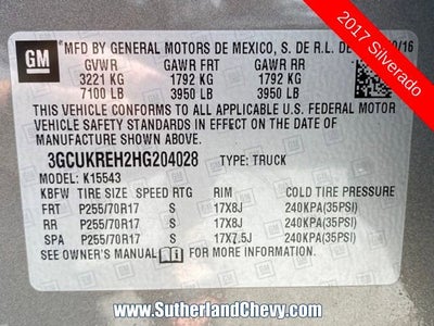 2017 Chevrolet Silverado 1500 LT