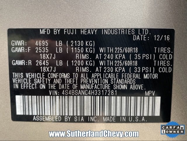 2017 Subaru Outback Limited