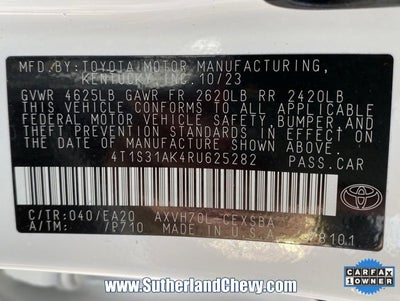 2024 Toyota Camry Hybrid SE