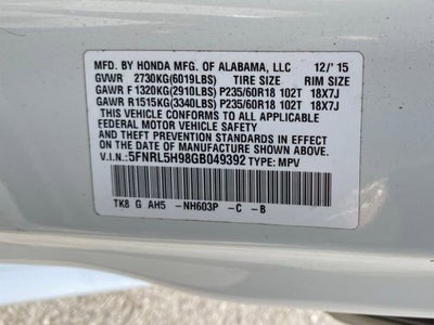 2016 Honda Odyssey Touring Elite