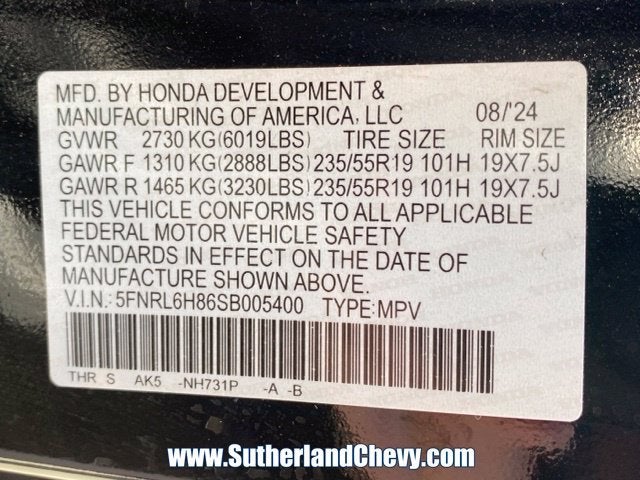 2025 Honda Odyssey Touring