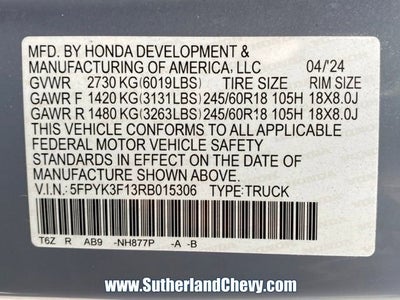 2024 Honda Ridgeline Sport