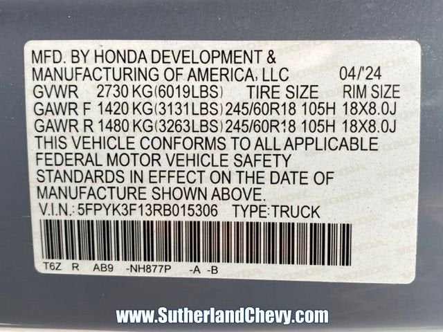 2024 Honda Ridgeline Sport