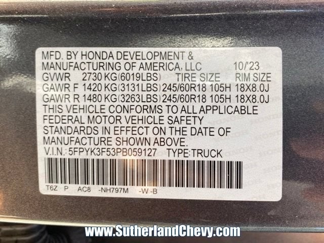 2023 Honda Ridgeline RTL