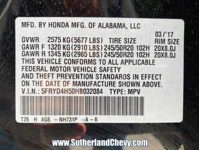 2017 Acura MDX w/Technology Pkg