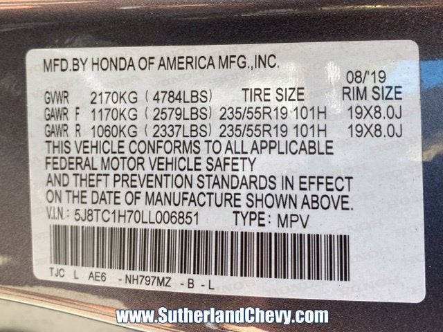 2020 Acura RDX w/Advance Pkg
