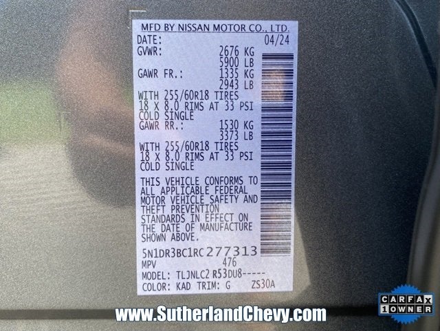 2024 Nissan Pathfinder SV