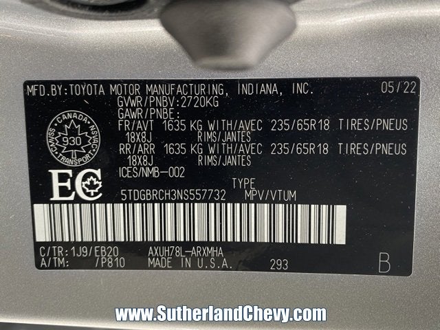 2022 Toyota Highlander Hybrid XLE