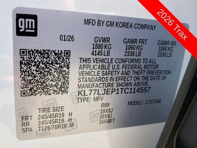 2026 Chevrolet Trax 2RS