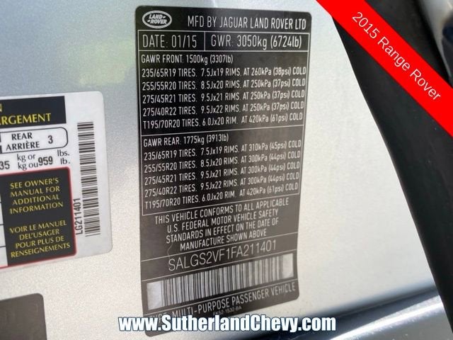 2015 Land Rover Range Rover HSE