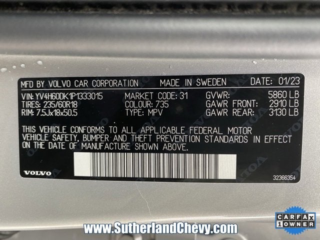 2023 Volvo XC60 Recharge Plug-In Hyb Core Bright Theme