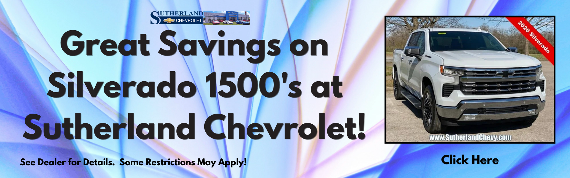 Silverado 1500 New vehicles banner August 2025